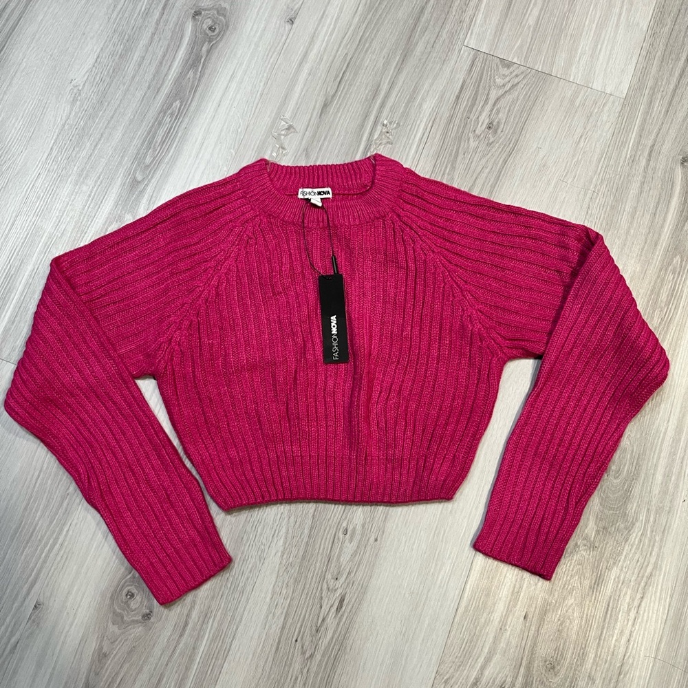 New Fashion nova Fuchsia Ribbed Women's Sweater‎
